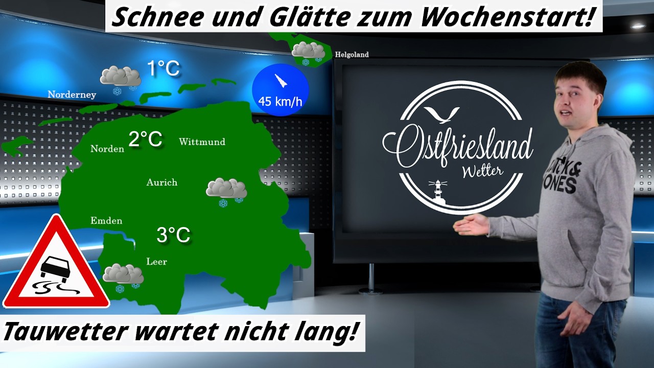 Erst SCHNEE zum Wochenstart, nachfolgend TAUWETTER! Wetterbericht für Ostfriesland & die Küste