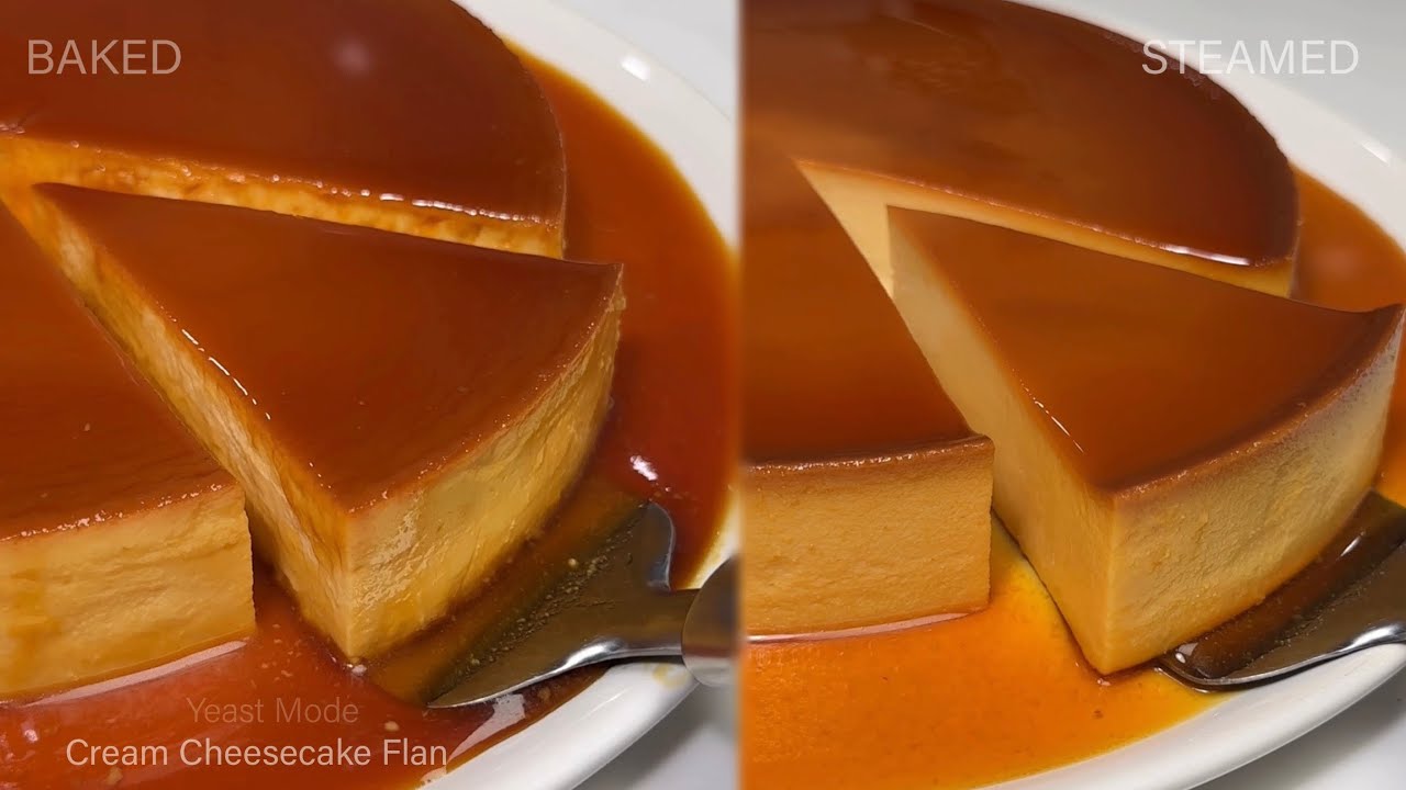 CREAM CHEESECAKE FLAN Recipe / Baked vs. Steamed Method
