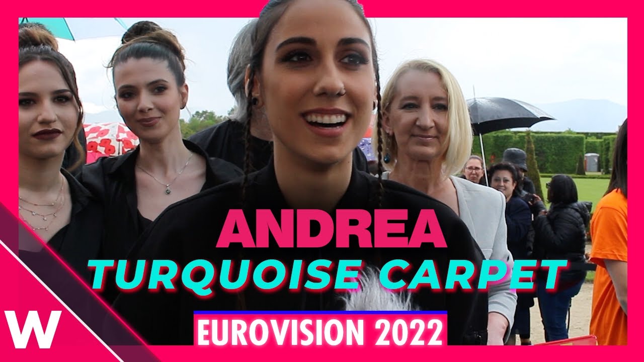 Andrea (North Macedonia) @ Eurovision 2022 Turquoise Carpet Opening Ceremony | Interview