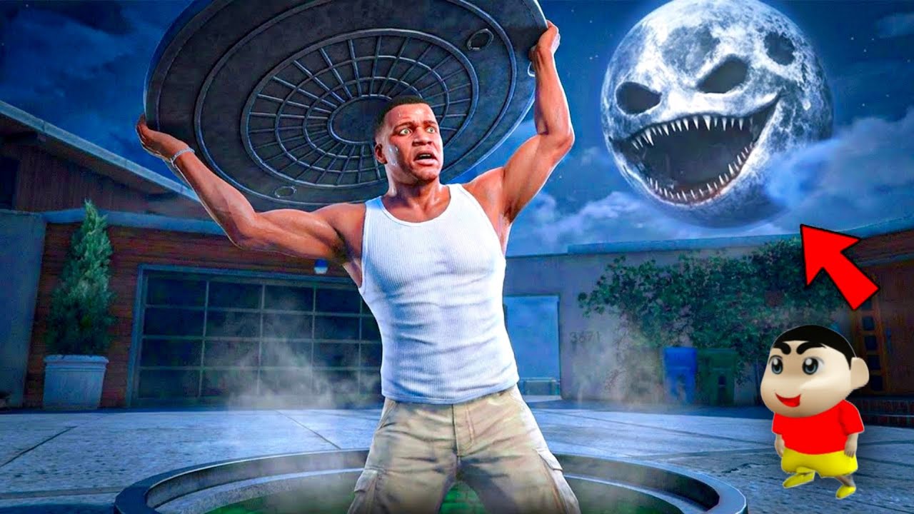 Franklin Shinchan Tried Elemental Trucks To Destroy Scary Moon | Gta V Bangla Gameplay