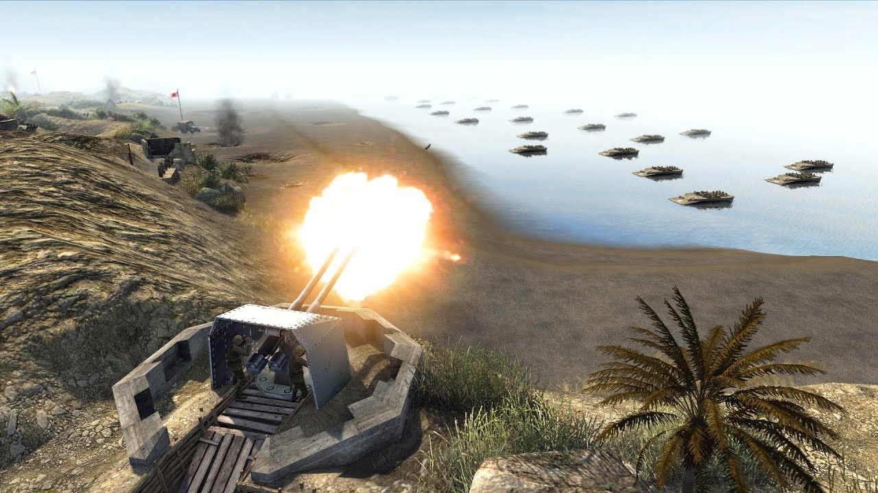 1945 US Naval Invasion of Iwo Jima | Men of War: Assault Squad 2 Gameplay