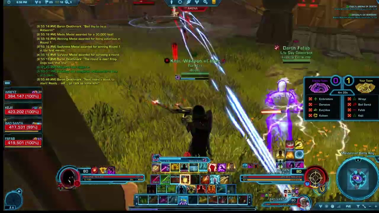 Swtor 7.8 PvP - Arsenal Mercenary - 4v4 Mandalorian Battle Ring
