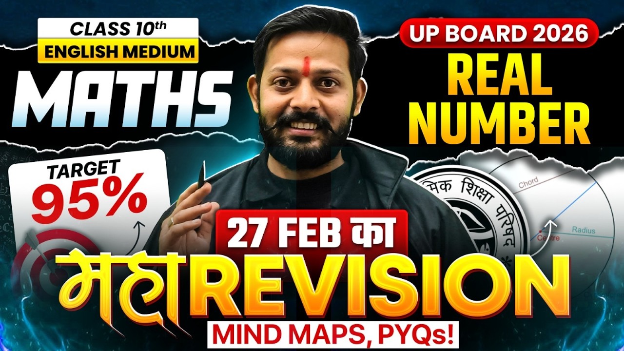Class 10th English Medium | Maths | Real Numbers | Mindmaps, PYQs | Maha Revision Target 95 %