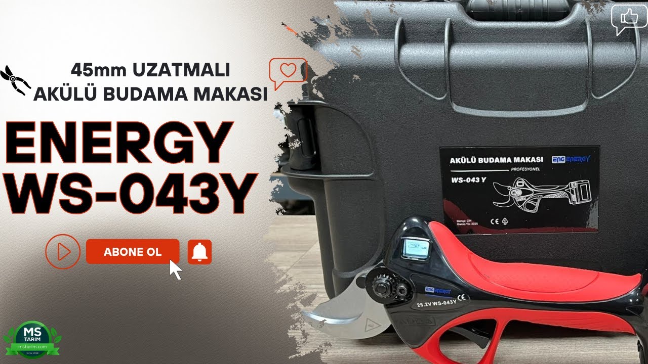 ENERGY WS043Y Akülü Teleskopik Budama Makası 