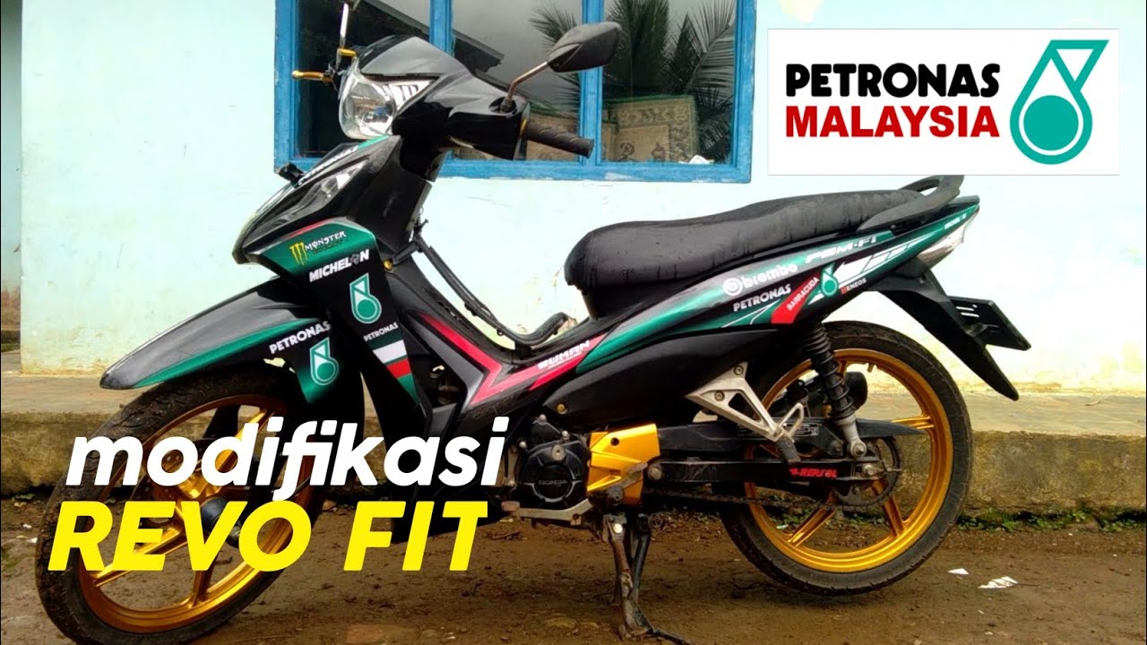 Pasang Striping Petronas Modifikasi Motor Revo Fit