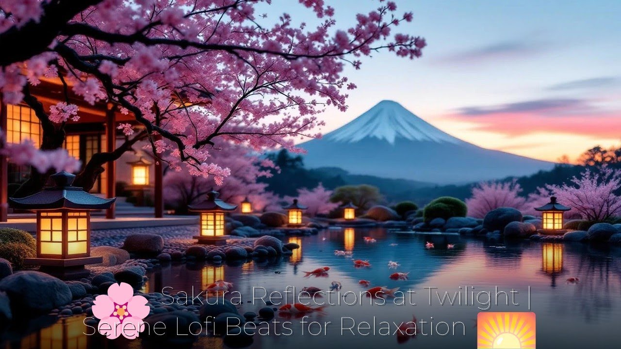 🌸 Sakura Reflections at Twilight | Serene Lofi Beats for Relaxation 🌅