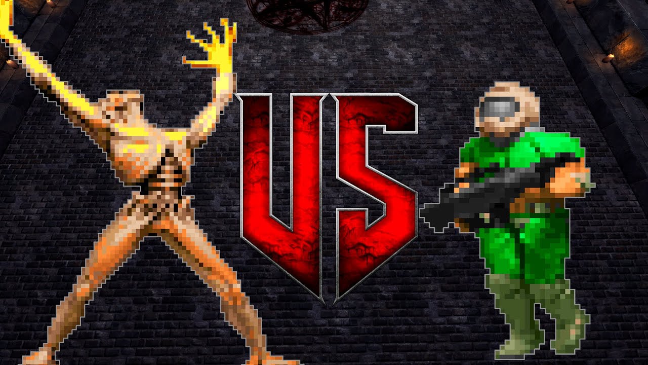 Arch-Vile vs Marine - DOOM Monster Infighting - NPC Battles