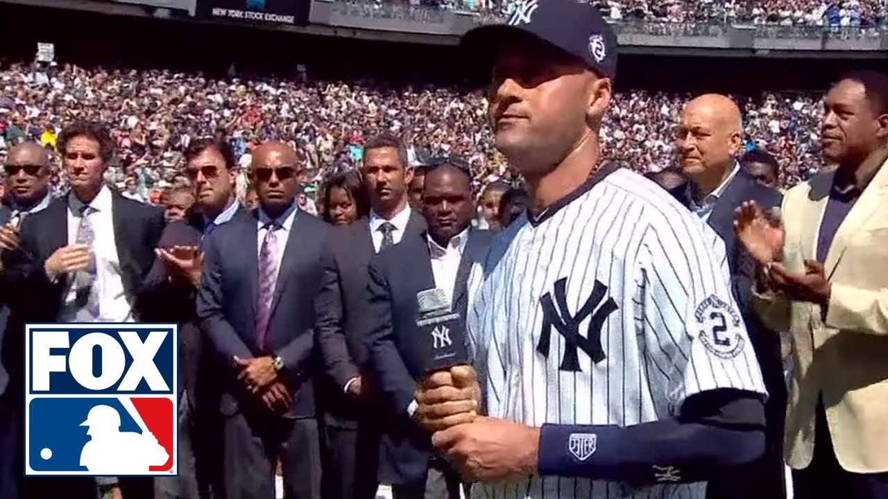 Derek Jeter's farewell speech to the Yankees on Derek Jeter Day