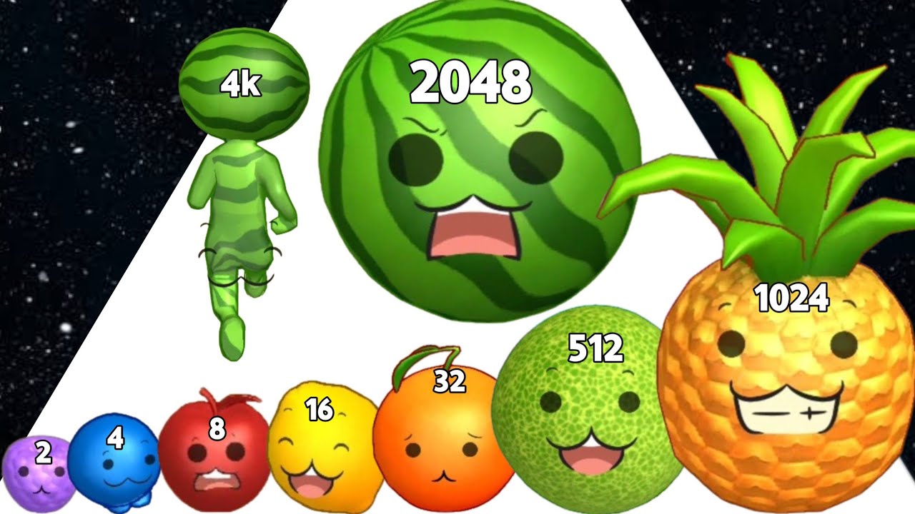 WATERMELON RUN 3D - (Merge Fruit, Level up Suika Balls) Gameplay Walkthrough Android iOS