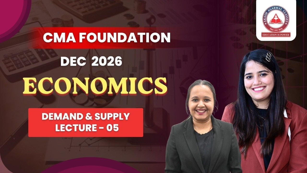 CMA Foundation Free Lectures | Economics | Demand & Supply Part 5 | June 26 & Dec 26