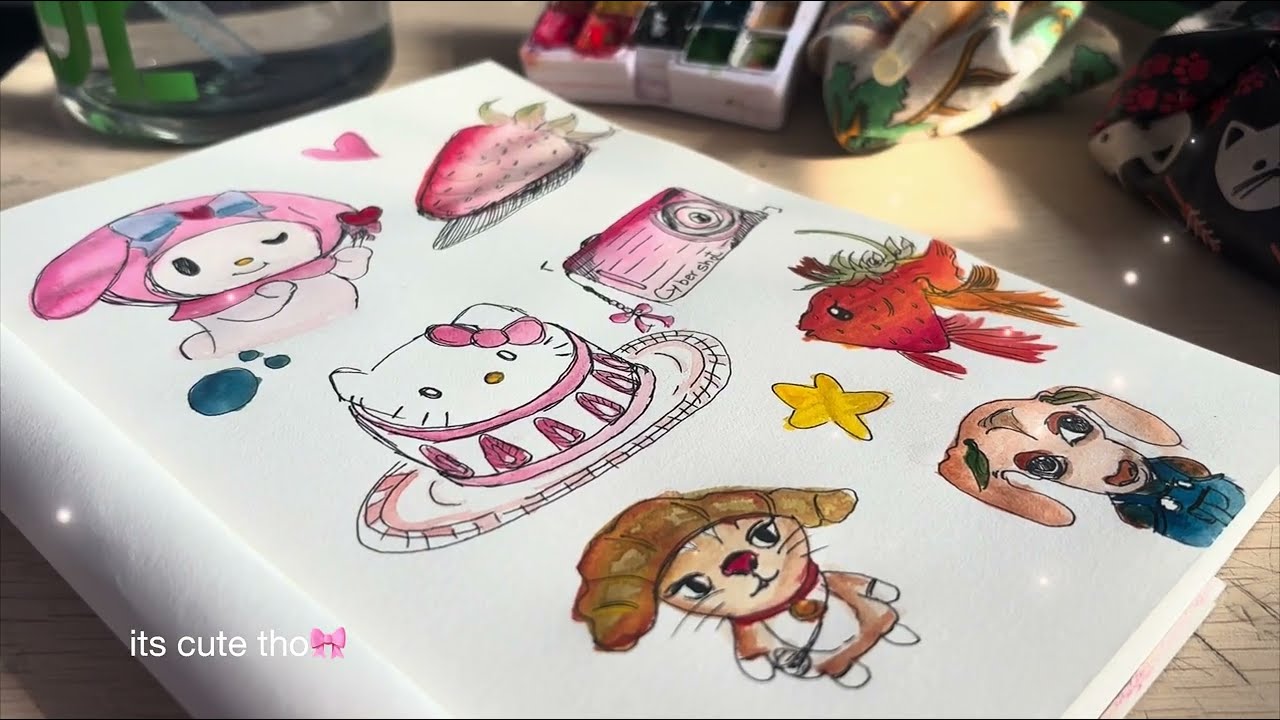second sem visual art uni vlog 📝🎀📓| doodling, sketching, ps savana haul (comment for link) 🧸🎀