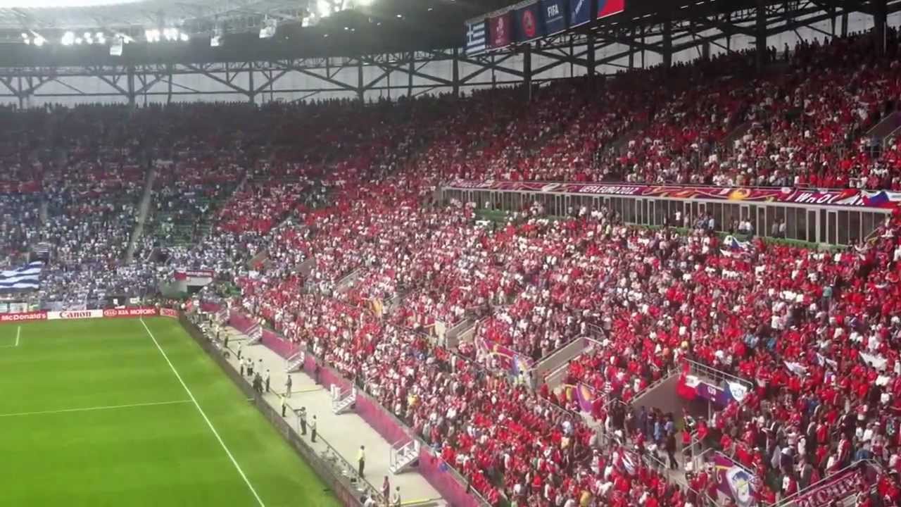 UEFA Euro 2012 - Czech Republic vs Greece (National anthem) by iPhone 4