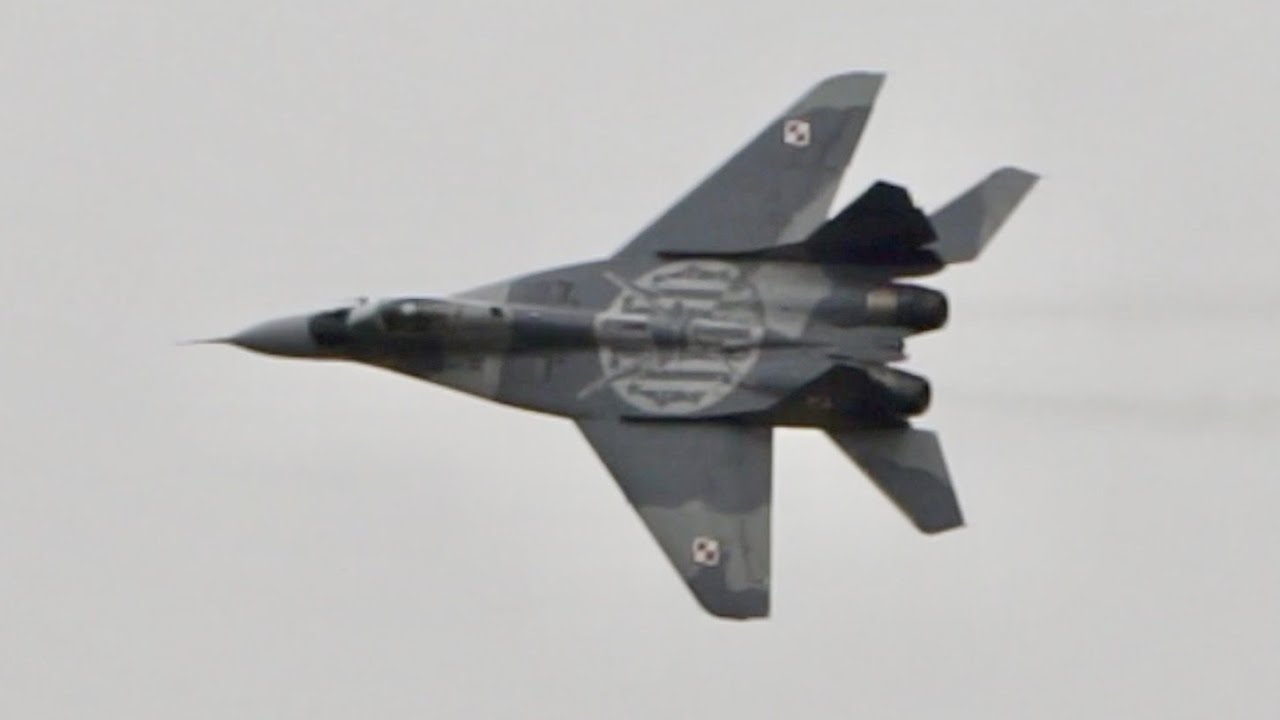 MIG-29 A Fulcrum from Polish Air Force flying Display at RAF Fairford RIAT 2015 AirShow