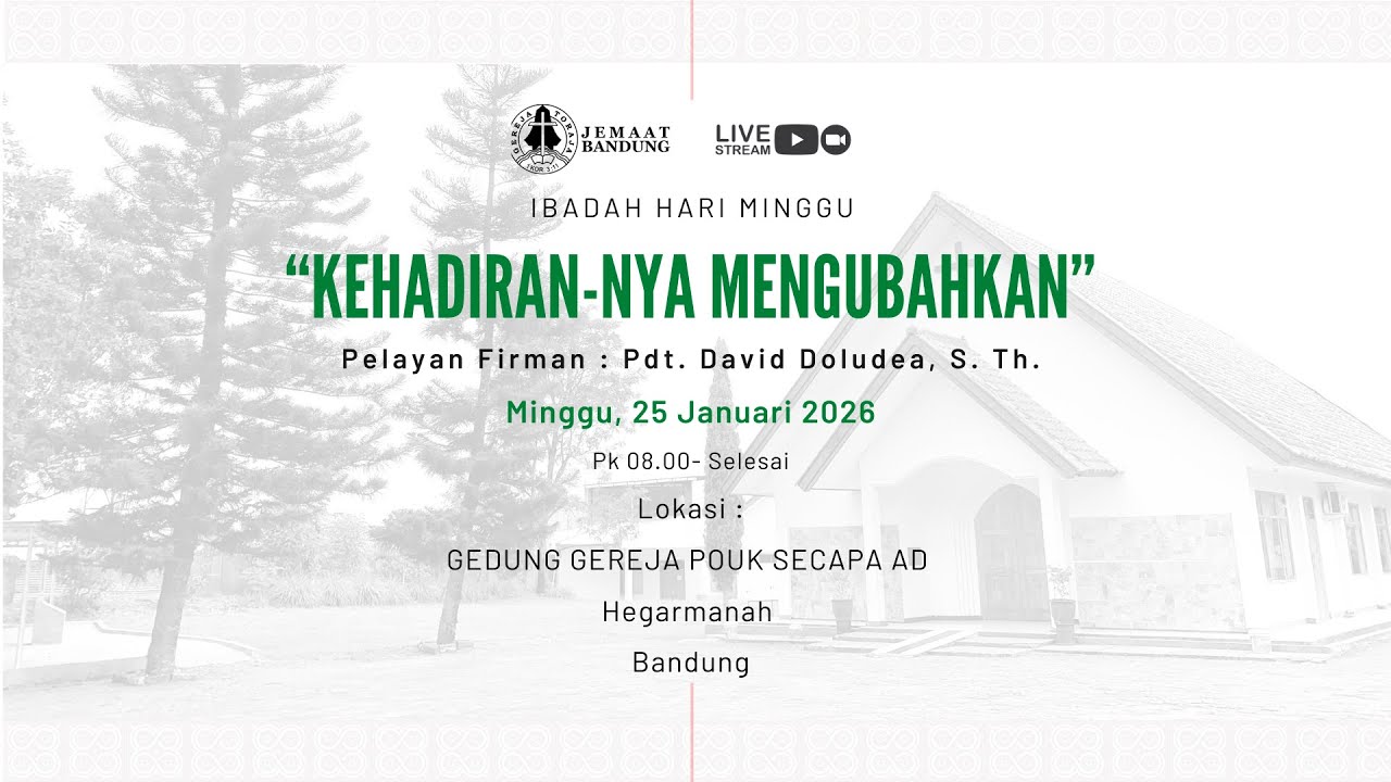 Ibadah Hari Minggu, 25 Januari 2026, 