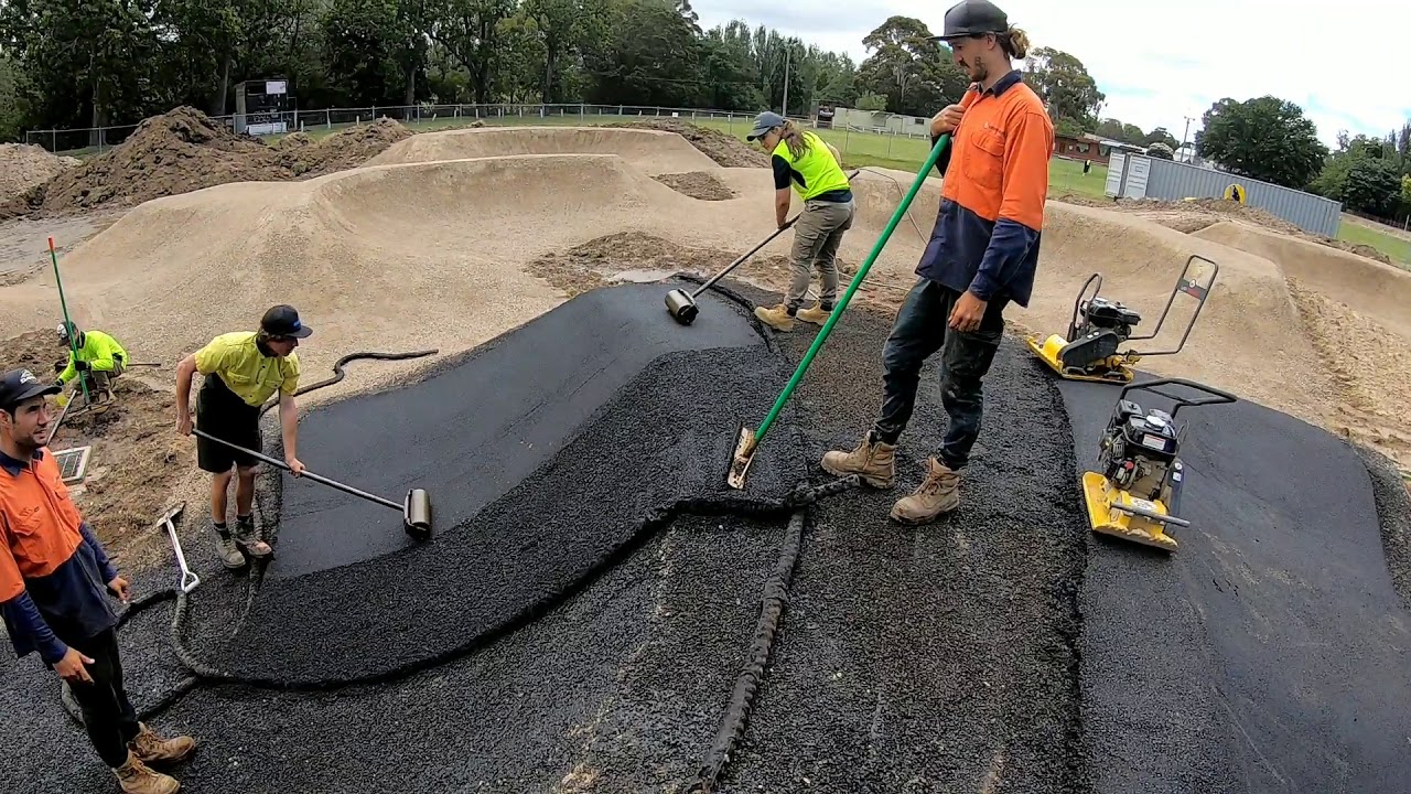 Creswick Pump Track Construction Day 16 - Asphalt