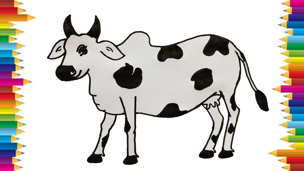How to draw a Cow easy step by step || Cow drawing ||