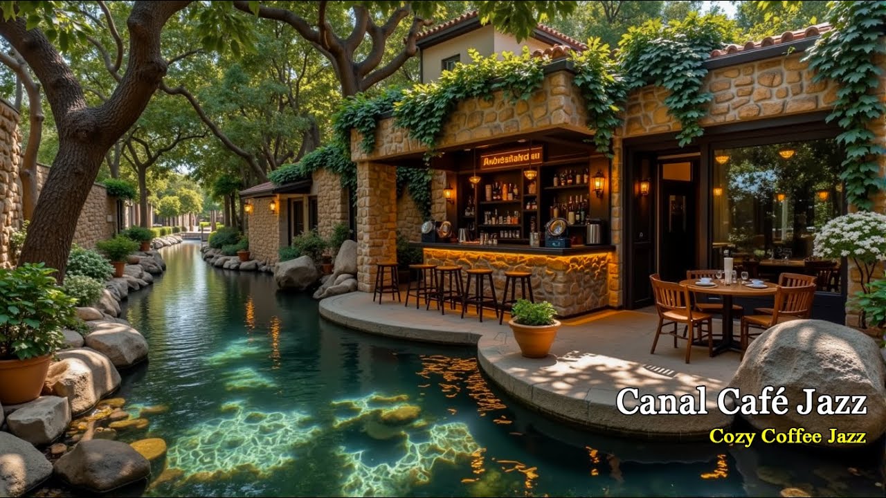 Sunlit Canal Caf&eacute; ☕ Cozy Coffee Jazz | Light Jazz Vibes for Slow Afternoons