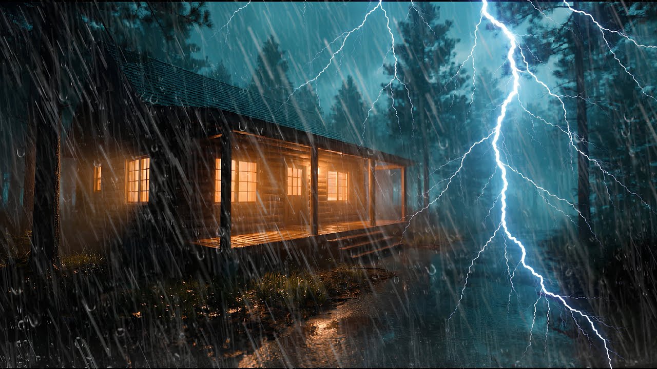 Heavy Rain & Thunder at Night to Sleep Instantly – Relax, Reduce Stress, Deep Sleep