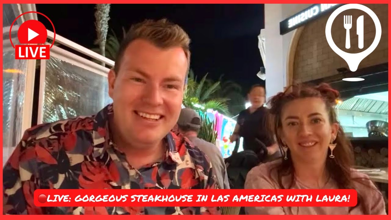 🔴LIVE: BUSY! Finding somewhere to eat in Las Americas Tenerife-we chose well! Steakhouse in Tenerife