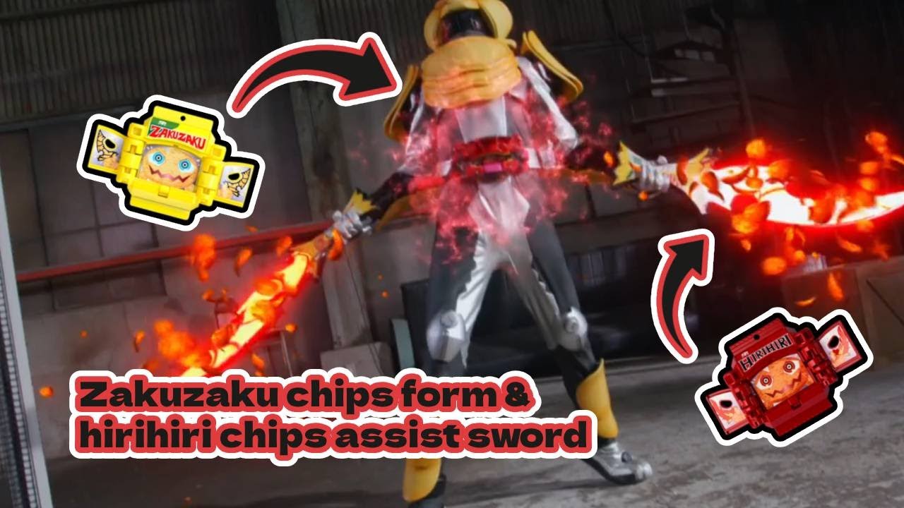 kamen rider gavv zakuzaku chips form and hirihiri chips assist