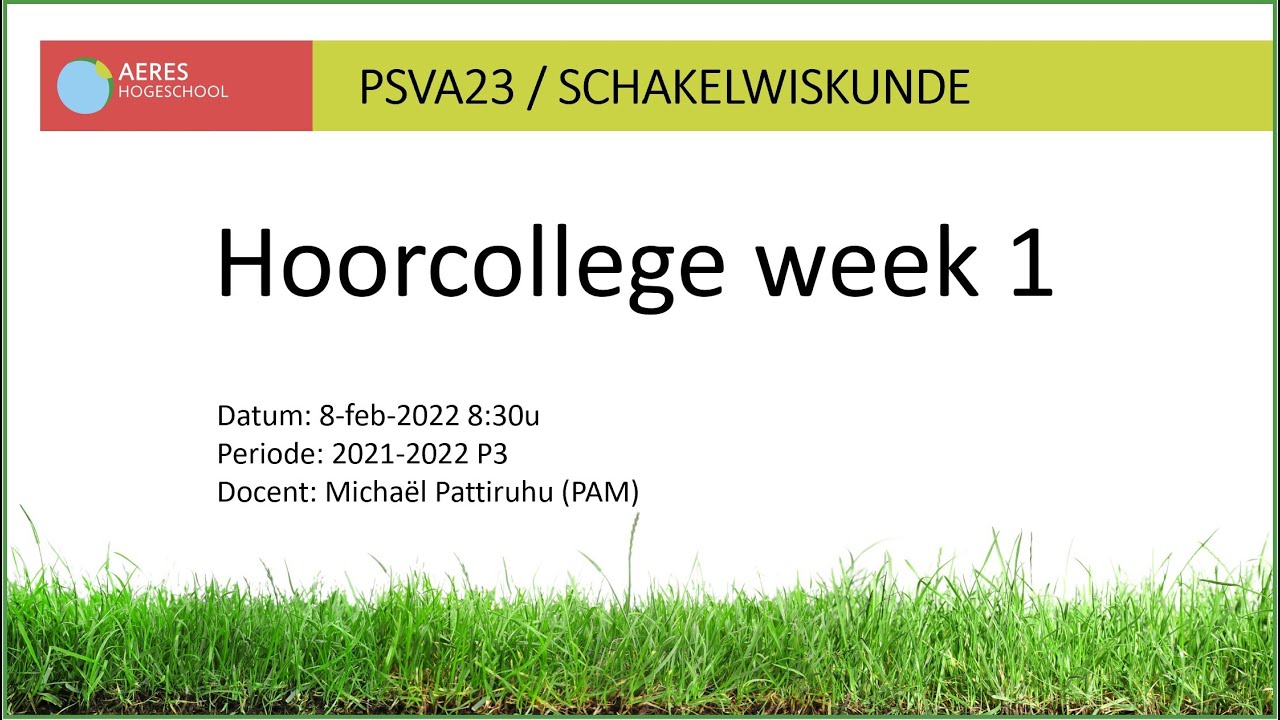 2021-2022 P3 PSVA23 Hoorcollege 1 (woensdag 1e uur)