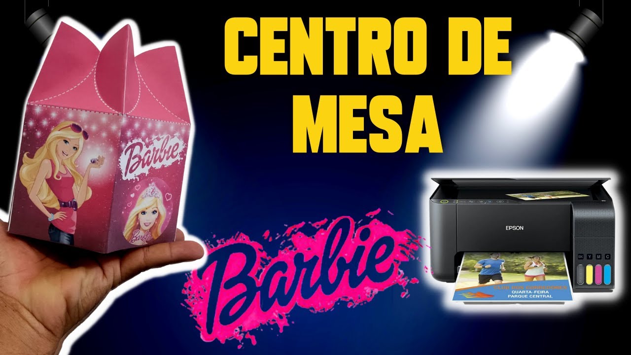 CENTRO DE MESA DA BARBIE - ARTE GRÁTIS