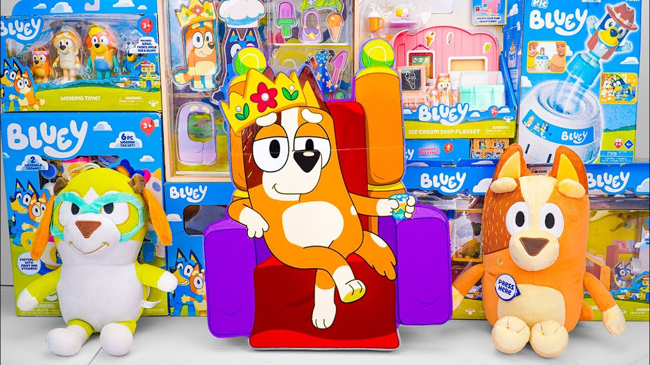Bluey Toy Collection Unboxing Review 🐾 Mystery Queen Chilli Box & Bluey Honey Plush Toy