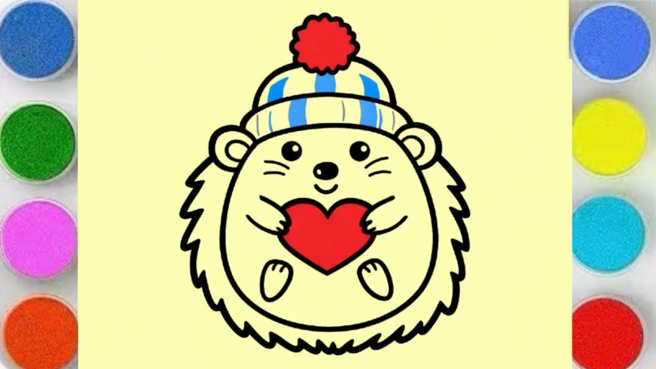 Sand Painting a Cute Hedgehog with Heart | Relaxing Sand Art for Kids & Toddlers