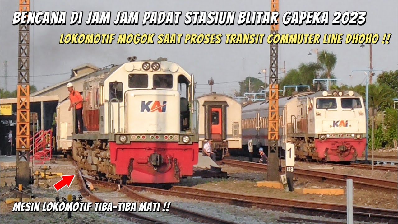 MASINIS SAMPAI PANIK? Lokomotif Tiba Tiba Mogok Saat Proses Transit di Jam Jam Padat Stasiun Blitar