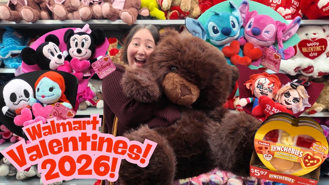 Walmart Valentine’s Day 2026 ❤️ NEW Plushies, Candy & GIANT Teddy Bears!