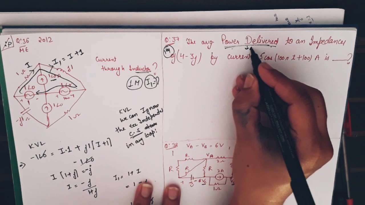 GATE ECE PREVIOUS YEAR QUE, NETWORK THEORY BASICS FROM 2012 ,USEFul for  ECE/EE/IN