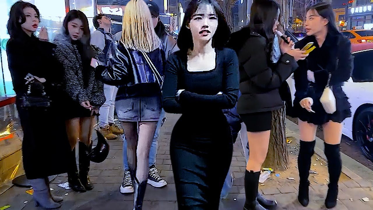 [4K Hongdae street in Seoul 😎😎😎] Hongdae street is popular among unique people 😀😀😀 # SEOUL # KOREA