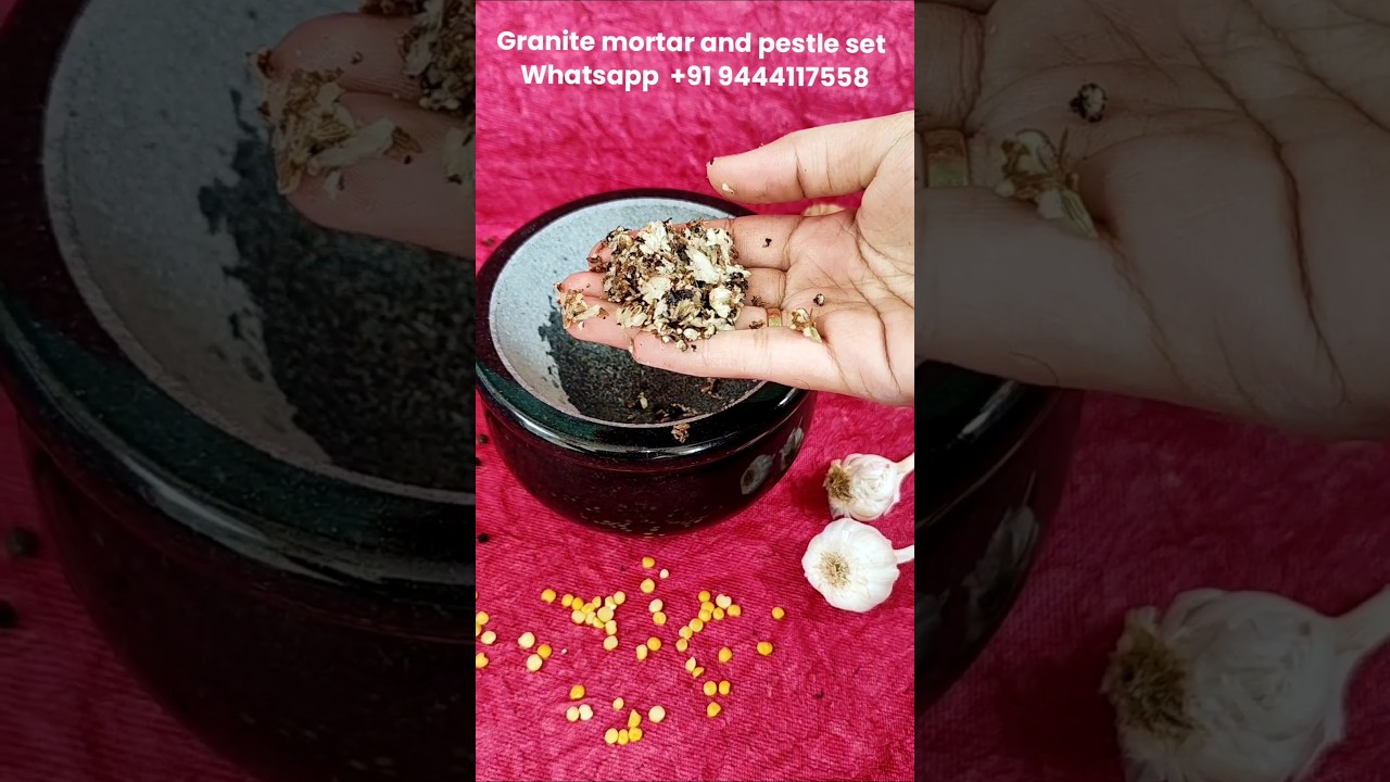 Granite mortar and pestle set/ingipoondu kal/Okhli Masher,Khalbatta,Kharal #shorts #home #viral #diy