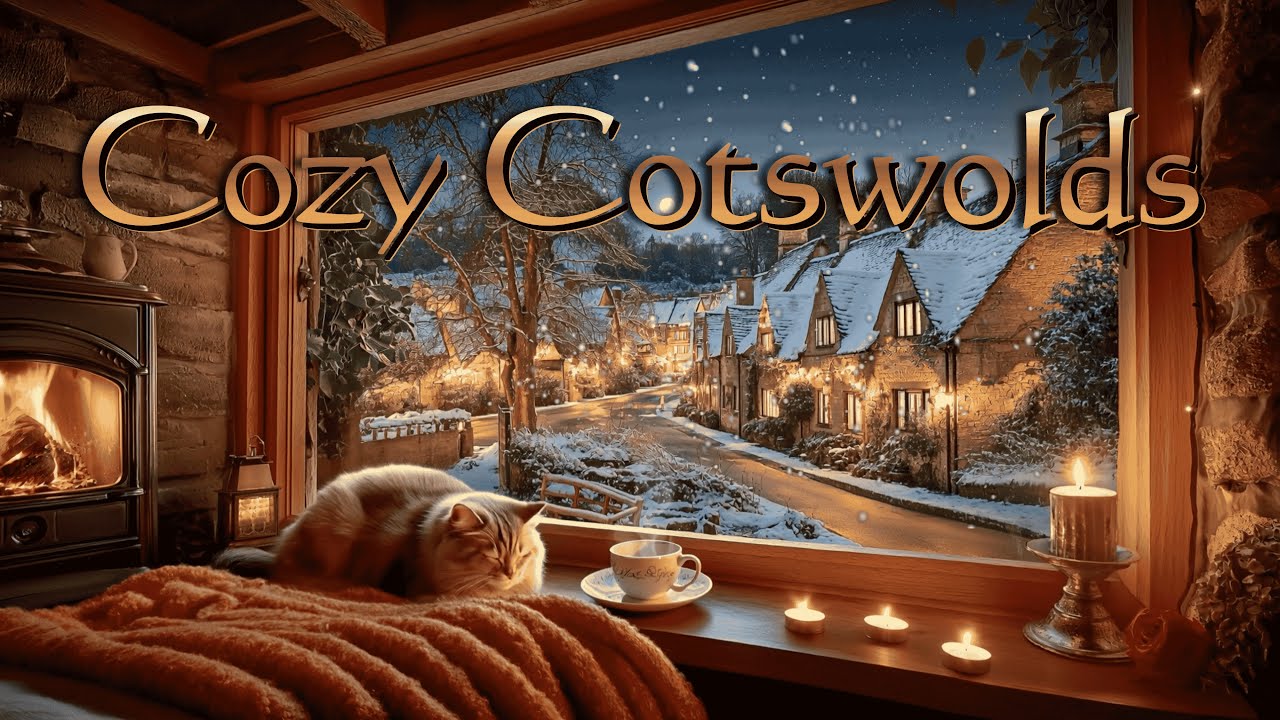 Winter Hygge | Cat, Fire, and Snowy Cotswolds