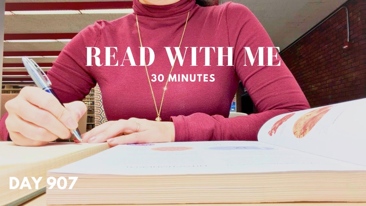 READ WITH ME | 30 Minutes in a Public Library 📚 (Real Background Noise) | Day 907