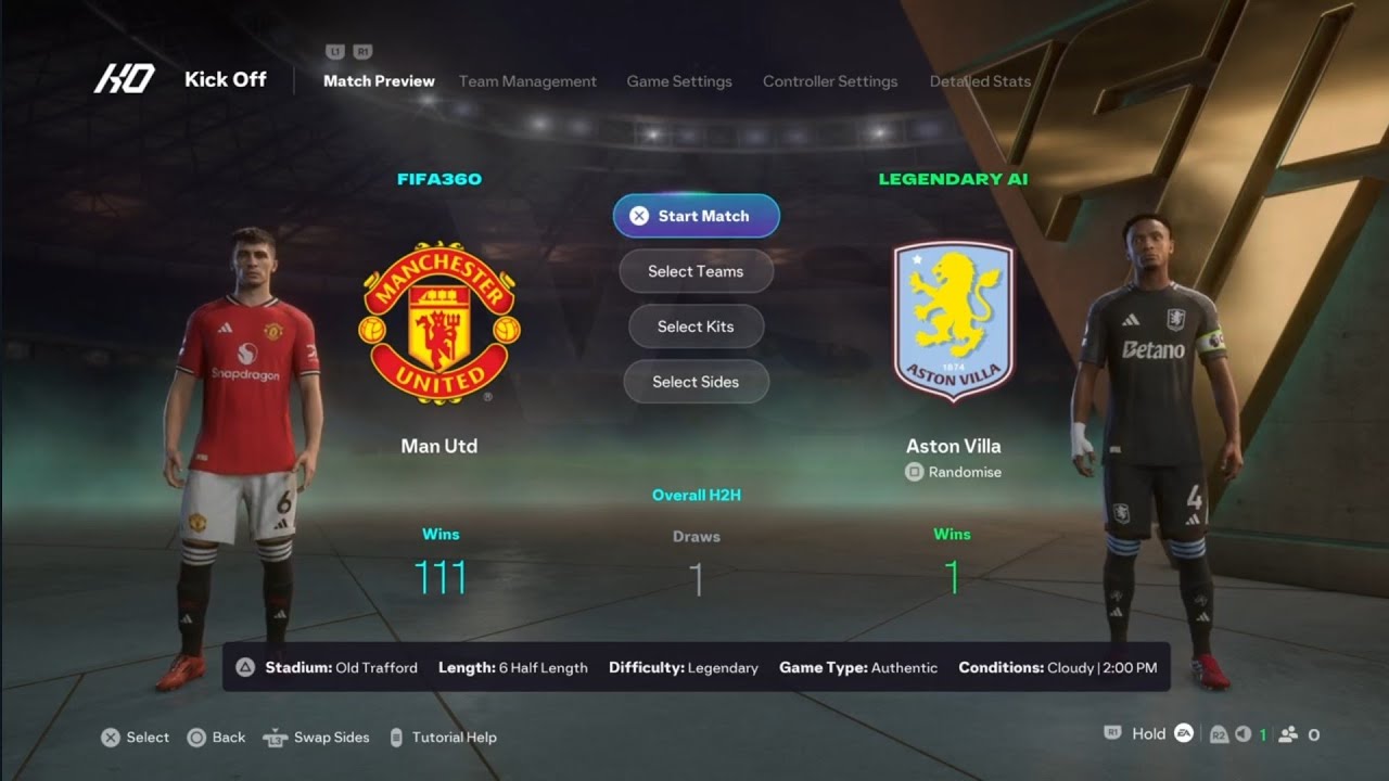 EA SPORTS FC 26 | Legendary | Premier League | Manchester Utd v Aston Villa | Old Trafford