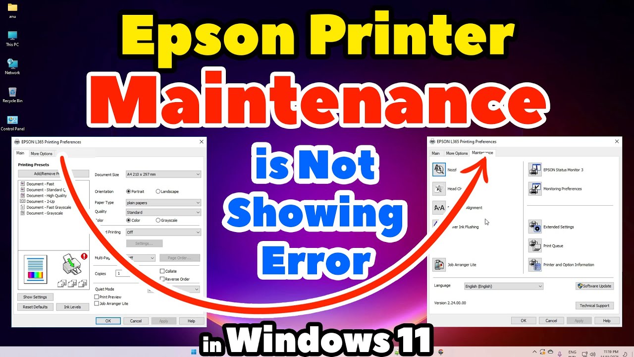 Как исправить ошибку &laquo;Обслуживание принтера Epson не отображается&raquo; на ПК или ноутбуке с Windows 11