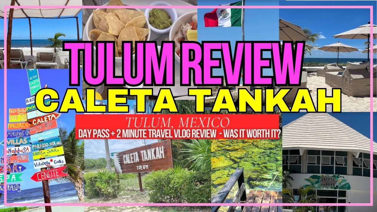 TULUM, MEXICO - CALETA TANKAH - PRIVATE BEACH CLUB AND CENOTE - 2 MIN QUICK TRAVEL VLOG REVIEW!