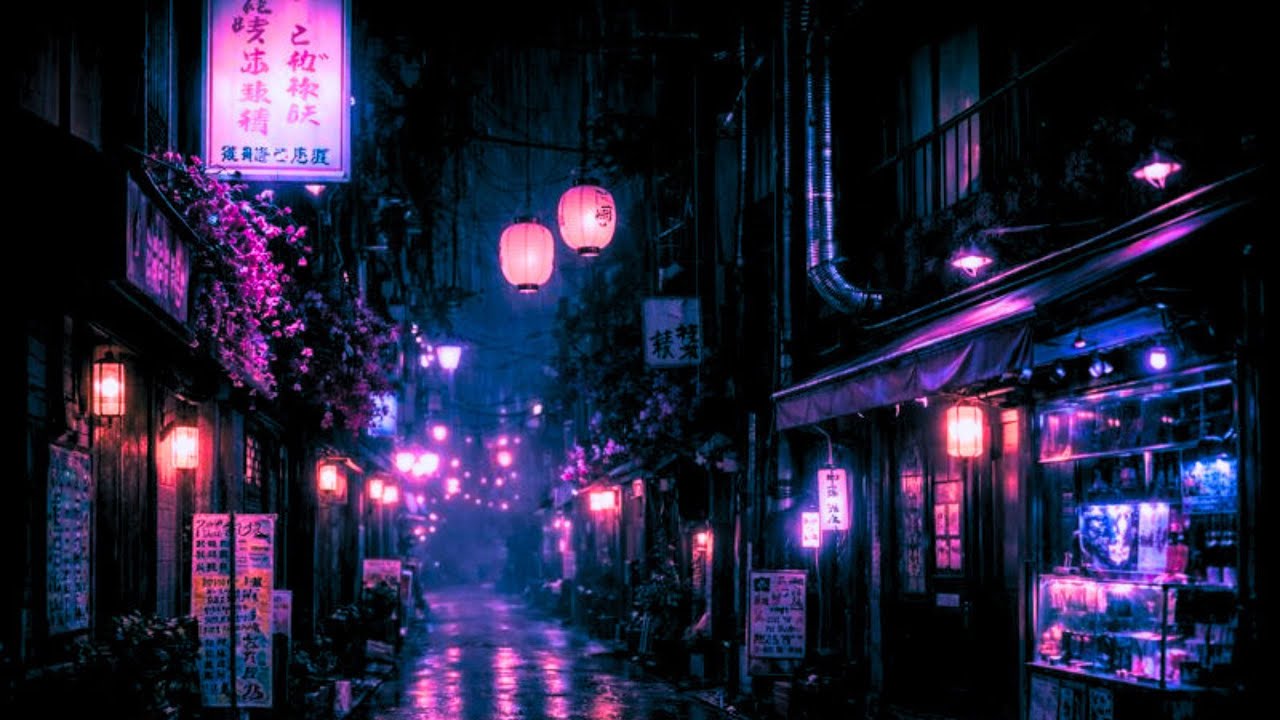 幽影｜紫に沈む夜の路地と和風アンビエントBGM / Yūei – Japanese Ambient Music for Night Focus