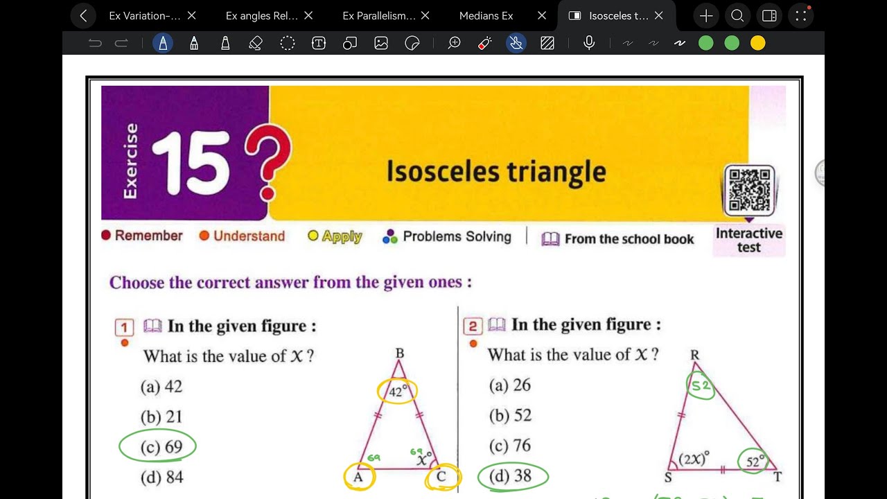 Middle 2 Geometry Isosceles triangle