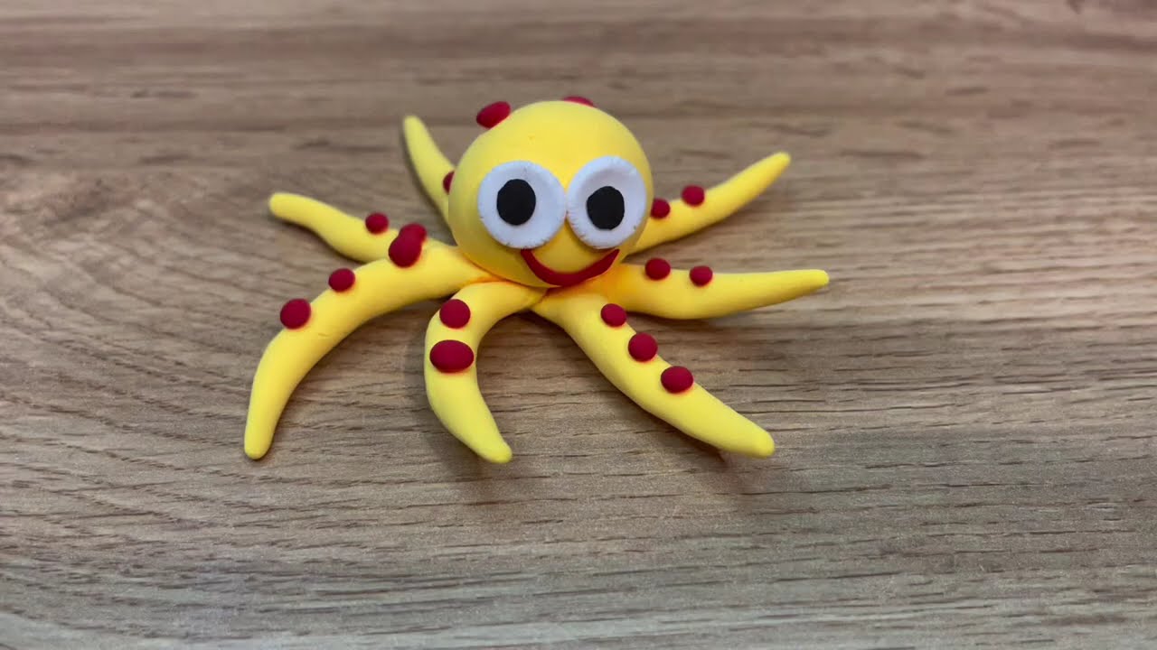 How to make a cute Octopus Clay Tutorial | Shorts #airdryclay #clayideas