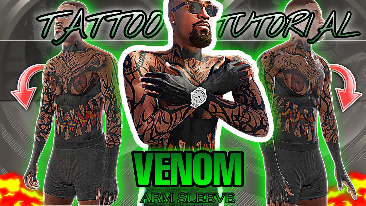HOW TO DO NEW DRIPPY COMP “VENOM” ARM SLEEVES TATTOO IN 2K22‼️💦 (TATTOO TUTORIAL)💉