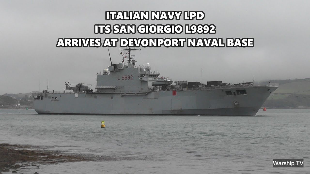 ITALIAN NAVY / MARINE MILITARE LPD ITS SAN GIORGIO L9892 ENTERS DEVONPORT NAVAL BASE 29-5-25