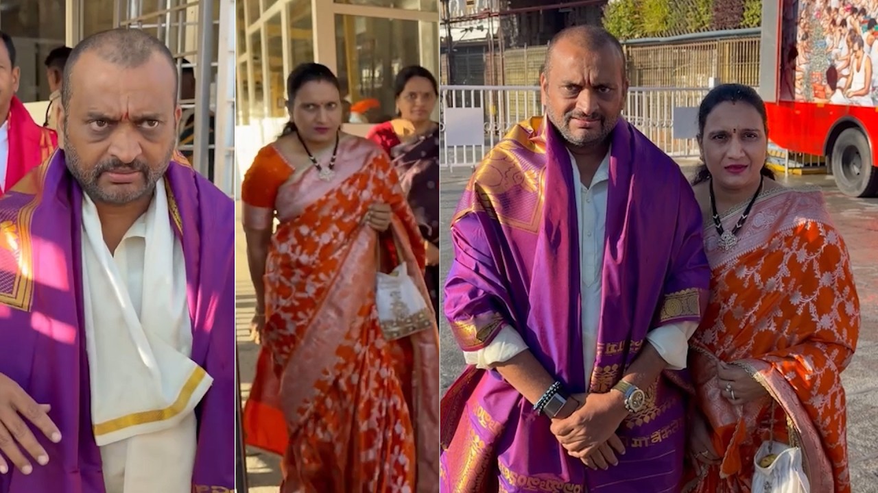 Producer Bandla Ganesh Along With His Wife Visits Tirumala | Filmylooks