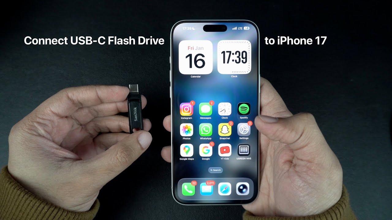 Как подключить флешку USB-C к iPhone 17