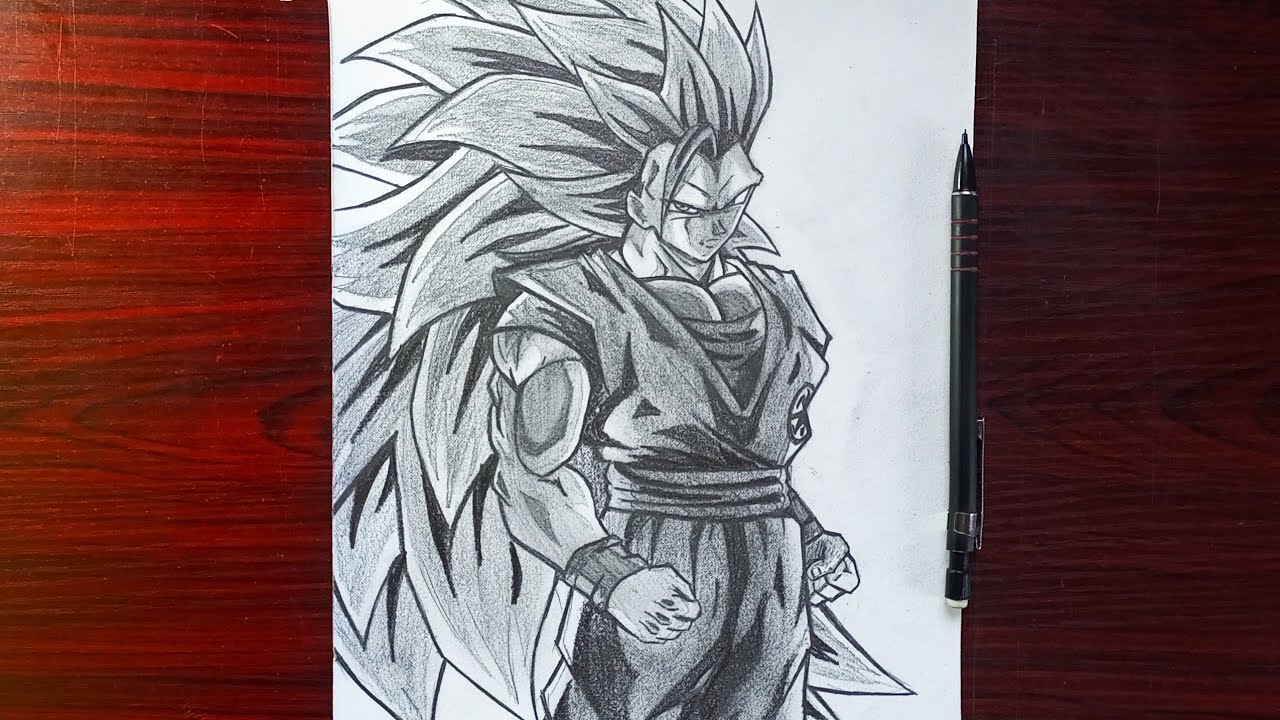 pencil sketch | how to Draw Goku super Saiyan 3 | easy pencil drawing