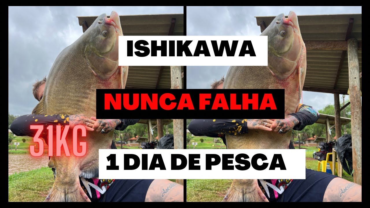 PESCARIA NO PESQUEIRO ISHIKAWA/TAMBACUGIGANTE/TRINTOU/PERDI UM DOS MAIORES PEIXES DA MINHA VIDA 38KG