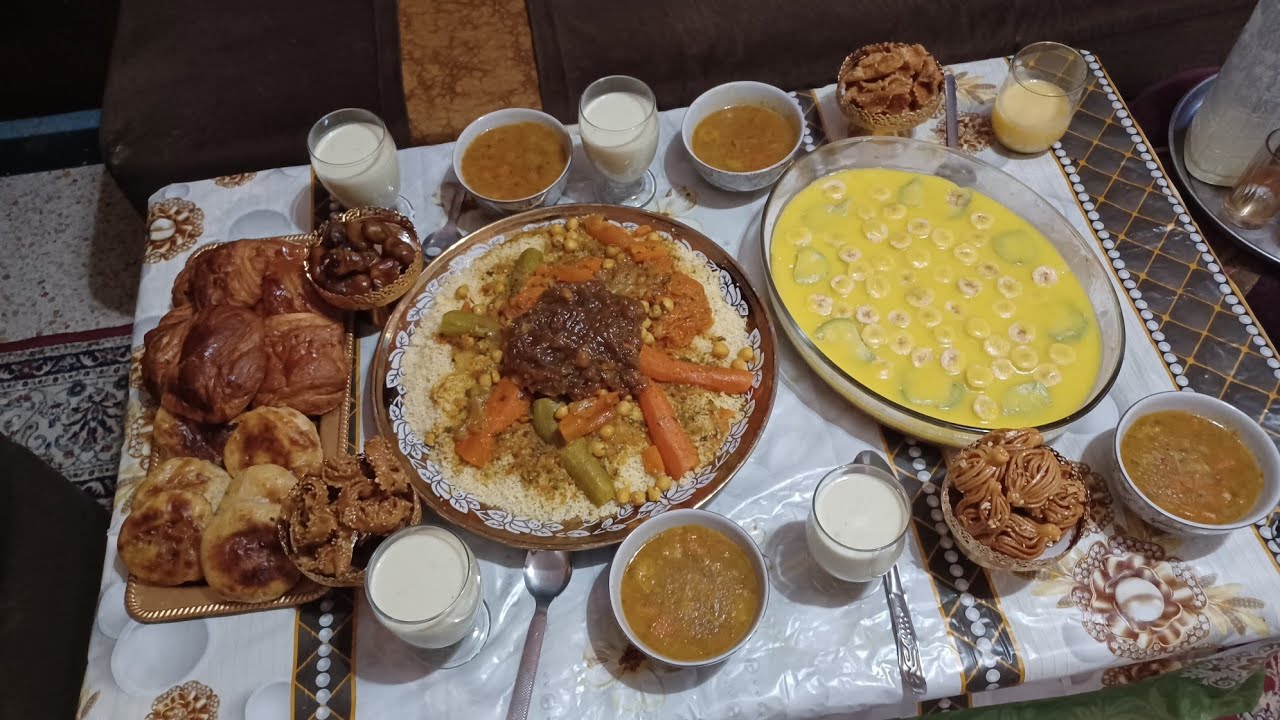 فطور رمضاني بلا كثرة الوقوف ✅️كل نهار ورزقو ✅️كسكس بالتفاية✅️كيكة رمضان@#فطور #@
