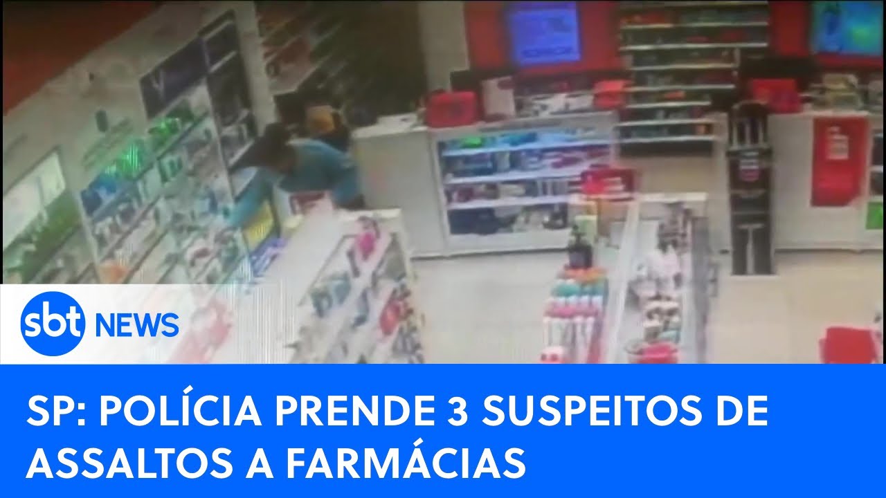 SP: Polícia prende 3 suspeitos de sequência de assaltos a farmácias | #SBTNewsnaTV (17/10/23)
