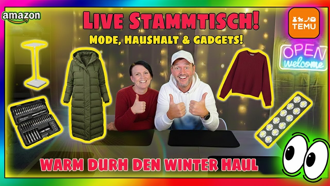 LIVE STAMMTISCH! HAUSHALT, MODE & WARM durch den WINTER! Gadgets & Lampen Haul mit Robbie & Bella